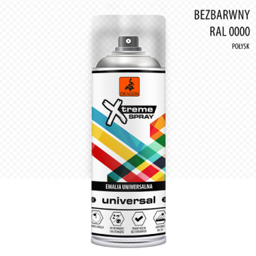 Emalia uniwersalna w aerozolu bezbarwny RAL 0000 400ml Dragon
