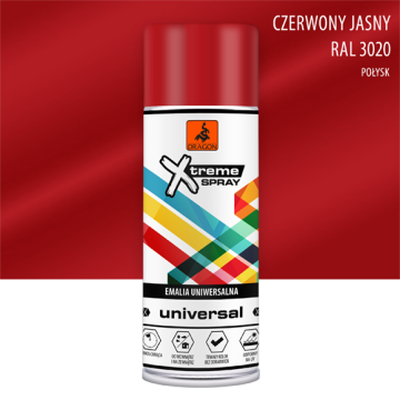 Emalia uniwersalna w aerozolu czerwony jasny 400ml Dragon