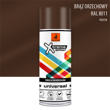 Emalia uniwersalna w aerozolu brąz orzechowy RAL 8011 400ml Dragon