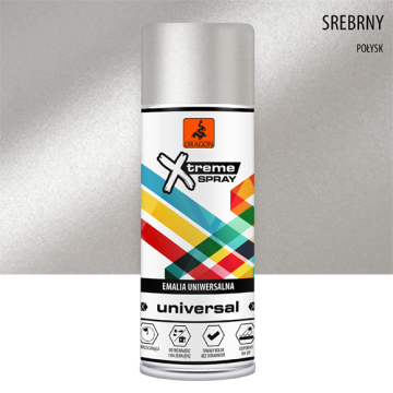Emalia uniwersalna w aerozolu srebrny metalik 400ml Dragon