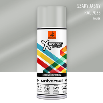 Emalia uniwersalna w aerozolu szary jasny RAL 7035 400ml Dragon