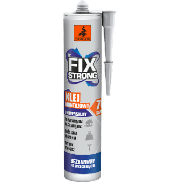 Klej montażowy akrylowy fix strong bezbarwny 280ml Dragon