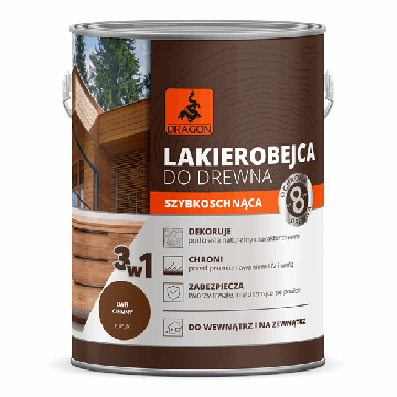 Lakierobejca do drewna szybkoschnąca dąb ciemny 2,5L Dragon