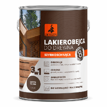Lakierobejca do drewna szybkoschnąca orzech włoski 2,5L Dragon