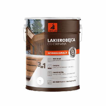 Lakierobejca do drewna szybkoschnąca biała 5L Dragon