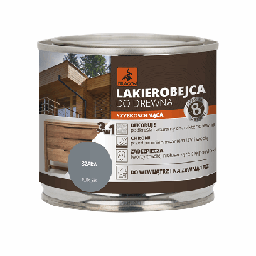 Lakierobejca do drewna szybkoschnąca szara 200ml