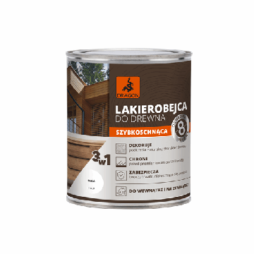 Lakierobejca do drewna szybkoschnąca biała 700ml Dragon