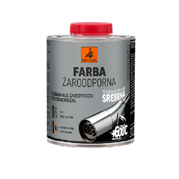 Farba żaroodporna srebrna 750ml Dragon