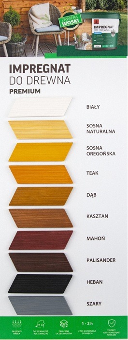 Wzornik kolor&oacute;w impregnatu do drewna Dragon &ndash; r&oacute;żne odcienie zabezpieczenia drewna