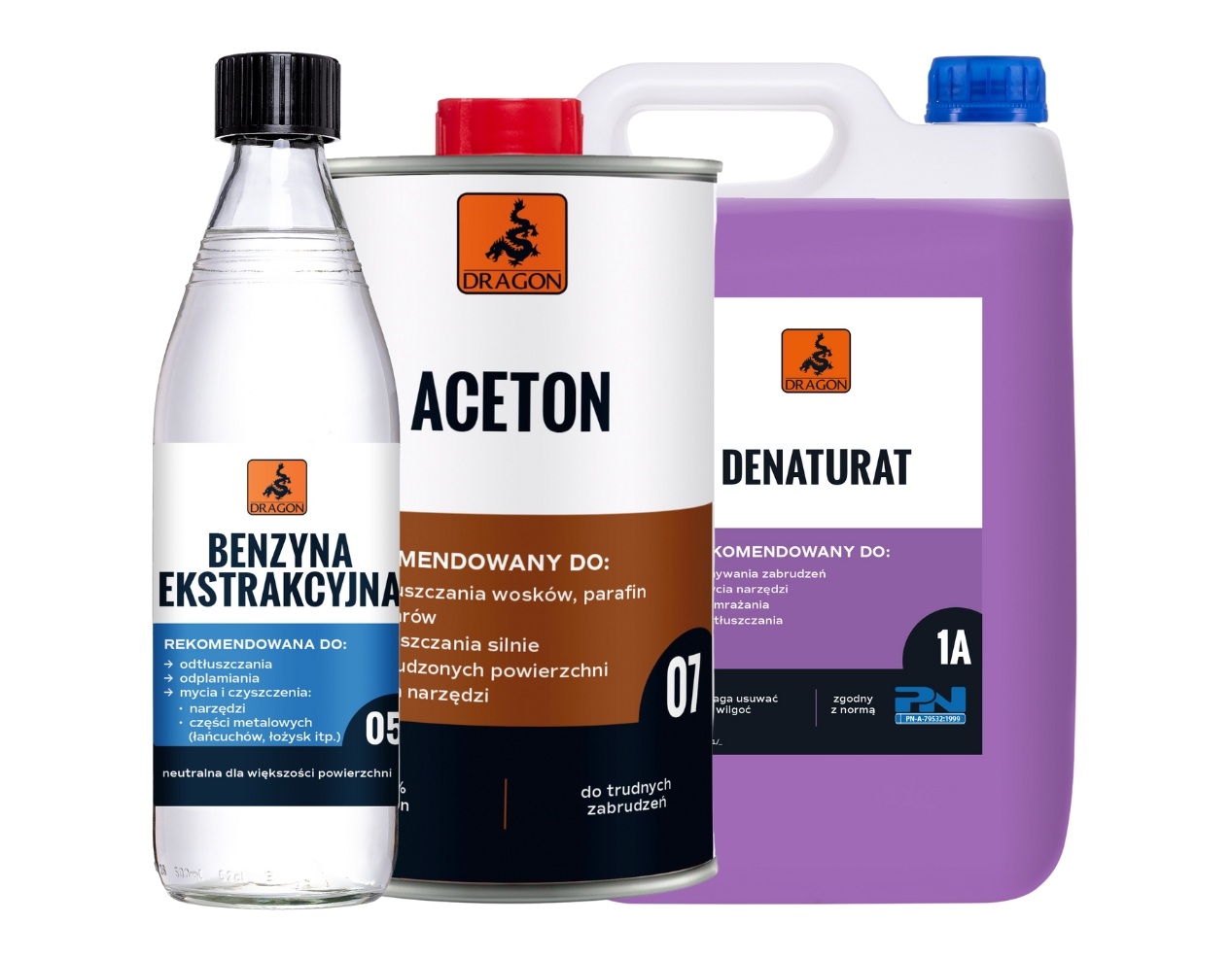 Produkty chemiczne Dragon &ndash; benzyna ekstrakcyjna, aceton i denaturat do zastosowań technicznych