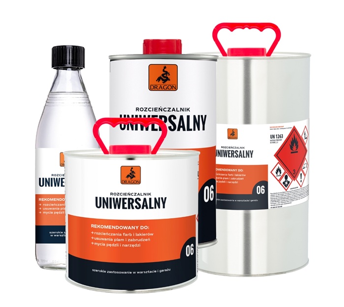 Rozcieńczalniki i zmywacze Dragon &ndash; produkty do lakier&oacute;w samochodowych i czyszczenia narzędzi